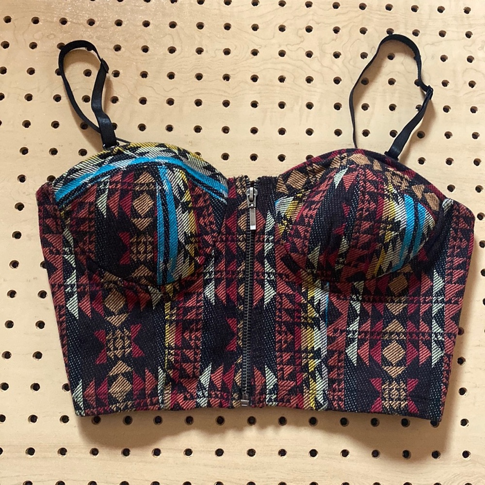 Forever21 Zip Up Crop Top